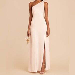 NWT Birdy Grey Kira Maxi Dress Matte Satin Champagne XS Bridesmaid Prom Formal